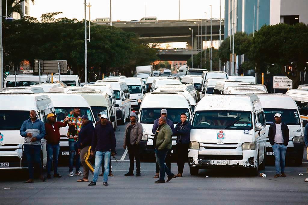 Taxi drivers staged a protest on the N2 in Durban on Tuesday. (Gallo Images/ER Lombard) 