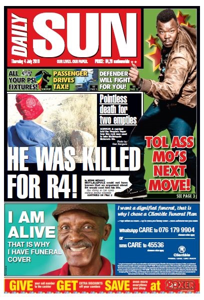 TODAY'S FRONT PAGE! | Daily Sun