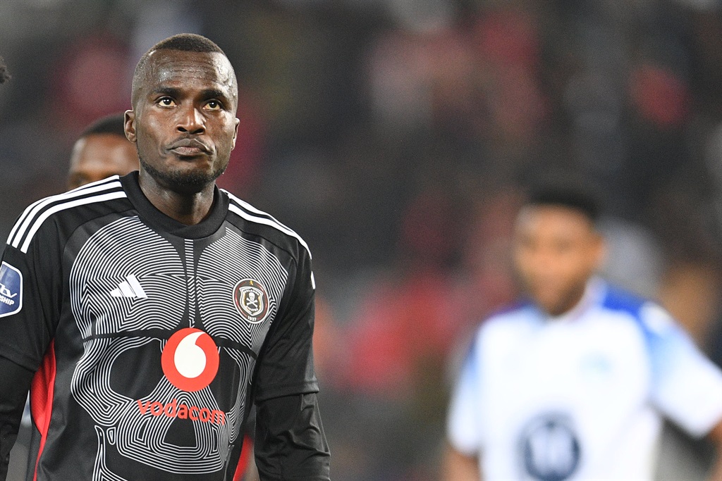 JOHANNESBURG, SOUTH AFRICA - AUGUST 25: Souaibou Marou during the CAF Champions League, 1st preliminary round - leg 2 match between Orlando Pirates and Djabal Club at Orlando Stadium on August 25, 2023 in Johannesburg, South Africa. (Photo by Lefty Shivambu/Gallo Images)