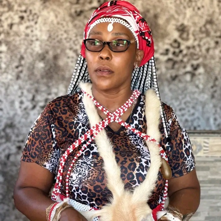 Sangoma Kwenzekile Mngoma Bhengu (Glam Dlozi) is nominated for Women in Traditional Healing at the Sebenza Women Awards.