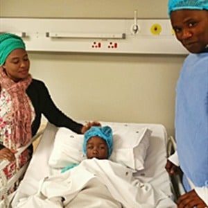 Lefa Rapanyane with her parents after her second cornea transplant (Photo: Supplied) 