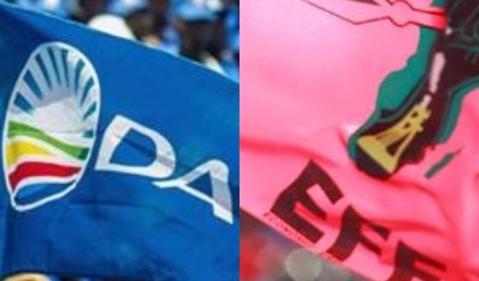 The writer projects a long-term future as a titanic battle between the values espoused by the DA, and those espoused by the EFF. (Gallo Images, AFP)