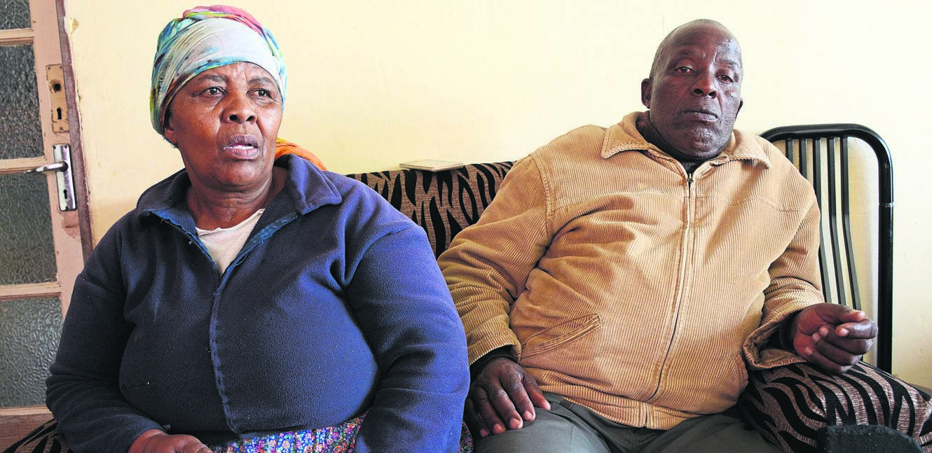 From left: Mavis Mbatha and Willy Mbatha are in shock after learning their granddaughter was killed and buried in a shallow grave by her boyfriend.     Photo by Muntu Nkosi