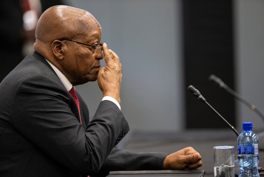 Former president Jacob Zuma appears before the Zondo commission of inquiry into state capture. Picture: AP