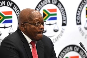 Former president Jacob Zuma testifying at the Commission of inquiry into state capture in Parktown. (Felix Dlangamandla, Netwerk24)