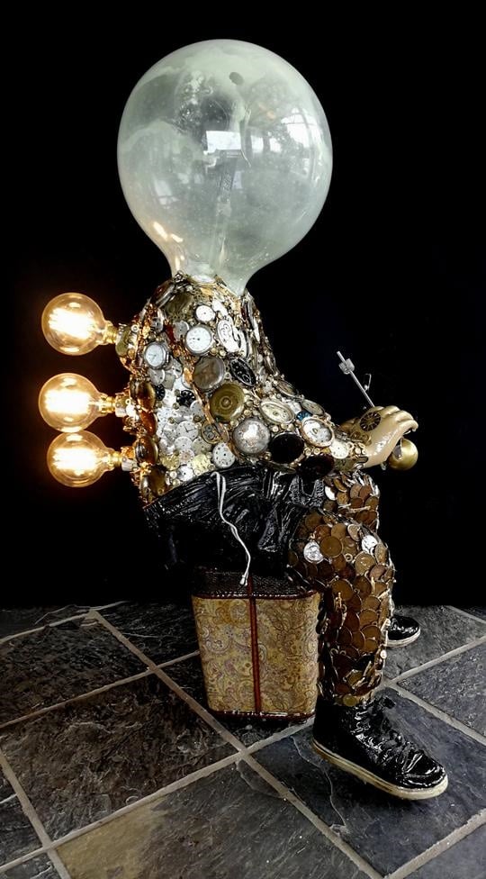  Johan Georg Stadler turns antique wares into fantastical light fixtures that will blow your mind.