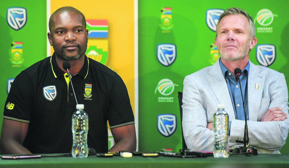 Cricket SA’s interim team director Enoch Nkwe and acting director of cricket Corrie van Zyl.                                                Picture: Christiaan Kotze / Gallo Images