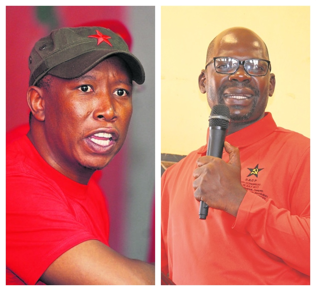 EFF leader Julius Malema and SACP's Solly Mapaila 