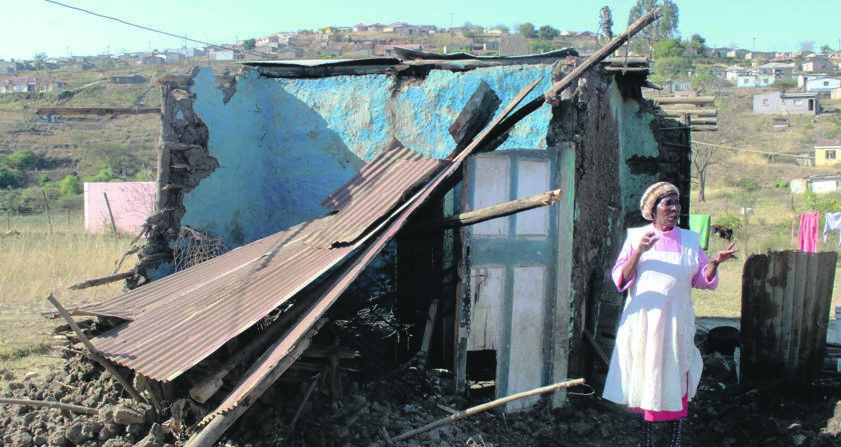 Mavis Madlala is worried her crumbling house may fall at any time.   Photo by    Zimbili Vilakazi