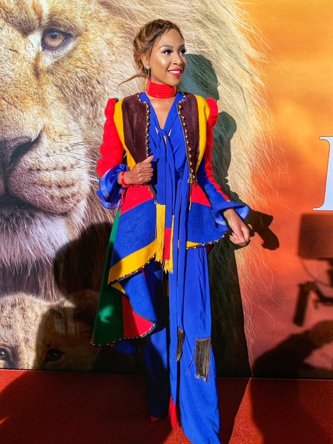 Blue Mbombo at the #TheLionKingSA premiere.