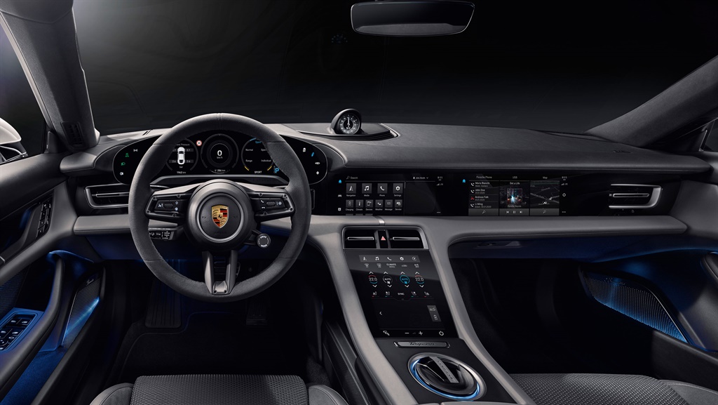 The interior of the Porsche Taycan