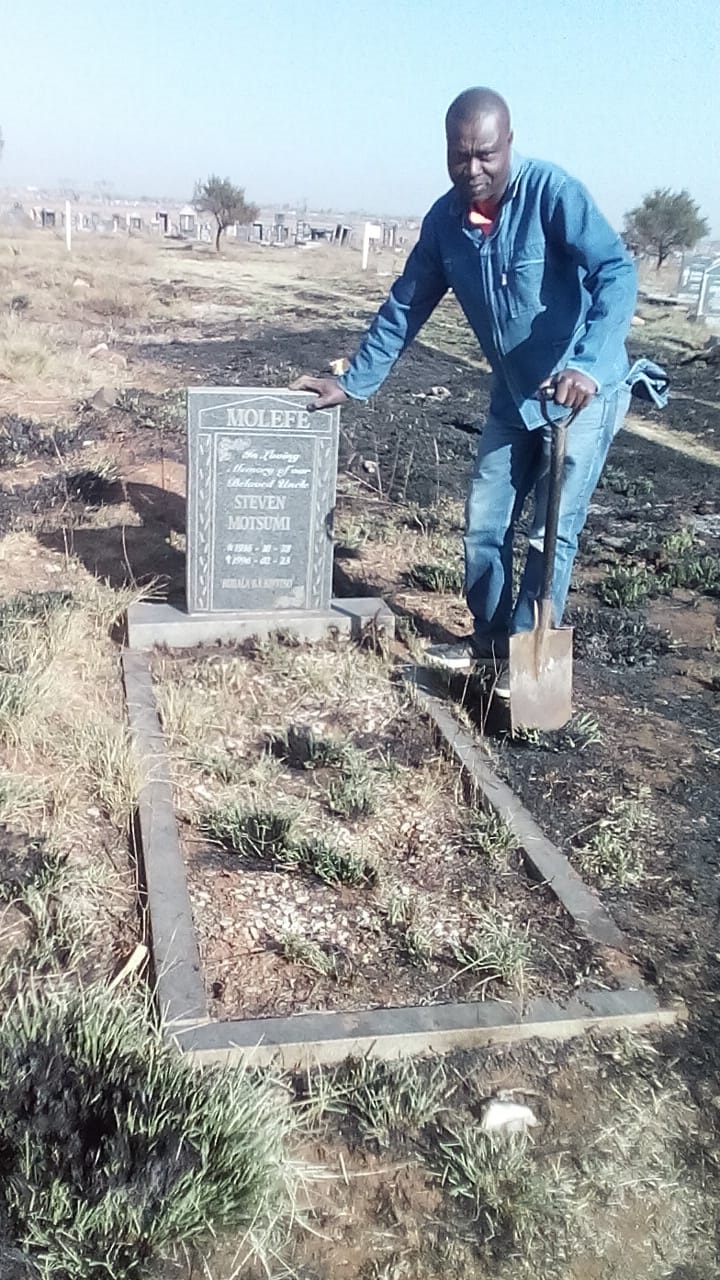Abby Mahlangu, who said strangers have erected a tombstone on top of her sister's grave. Photo by Phineas Khoza
