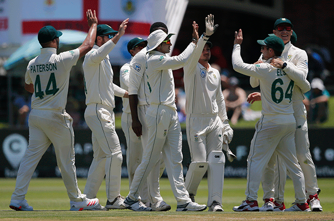 Proteas celebrating a Test wicket