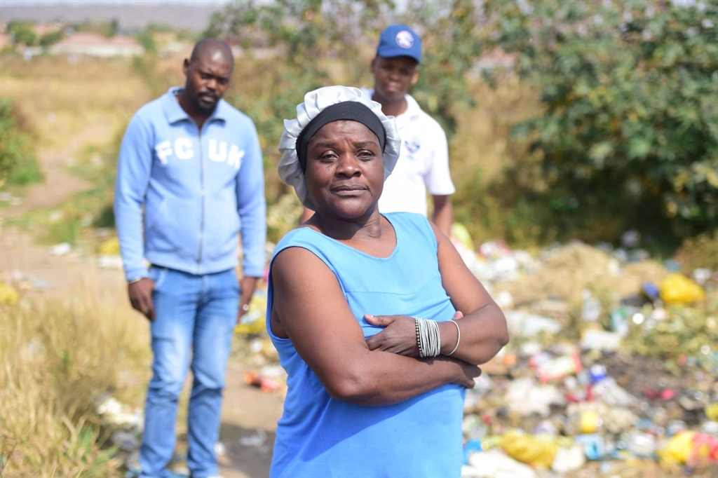 Resident Lula Baleni (39), The Transformation Alliance regional chairman Mpho Baloyi and resident Nyana Nakana (51) were shocked after dumped dead babies were found at their kasi. Photos by Raymond Morare
