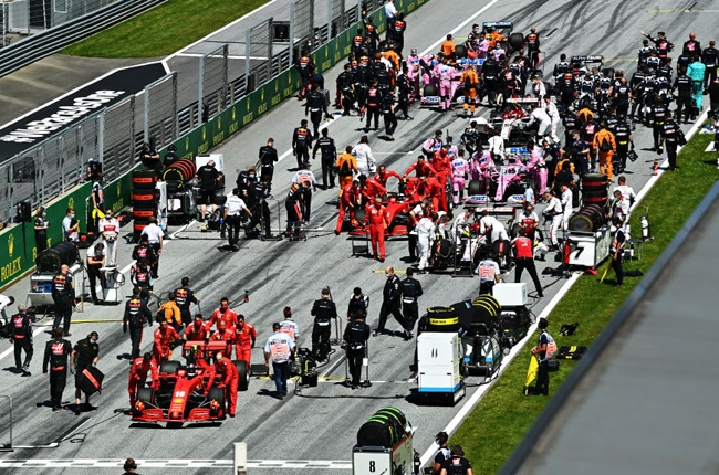 Formula 1 grid before the start of 2020 Austrian GP.