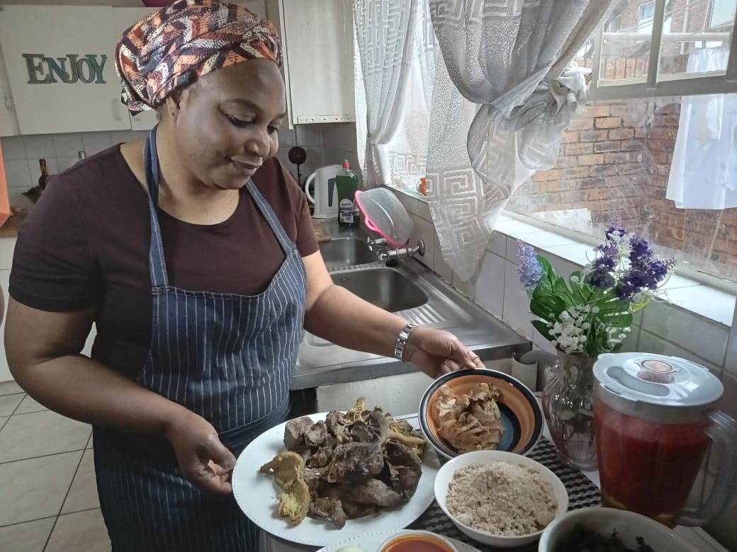 Janet Taiwo-Alabi, a Nigerian living in Randburg, preparing Egusi soup for City Press. Pictures: Vicky Abraham