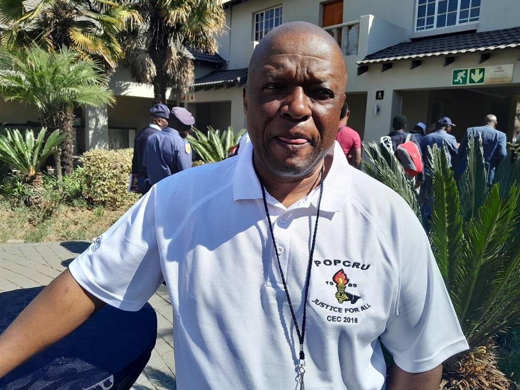 The president of the Police and Prisons Civil Rights Union (Popcru), Zizamele Cebekhulu-Makhaza, who is calling for more police visibility. Photo by Happy Mnguni
