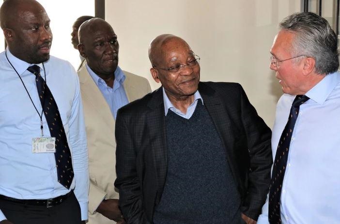 Bosasa director Papa Leshabane with Jacob Zuma and Gavin Watson.