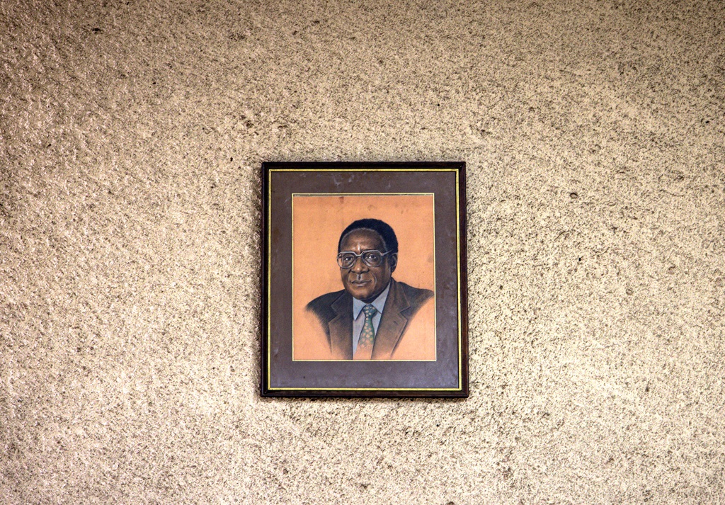 A portrait of former president of Zimbabwe, Robert