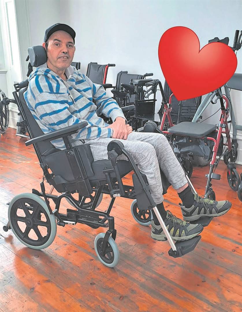 Lyle Combrinck in his new wheelchair.                    