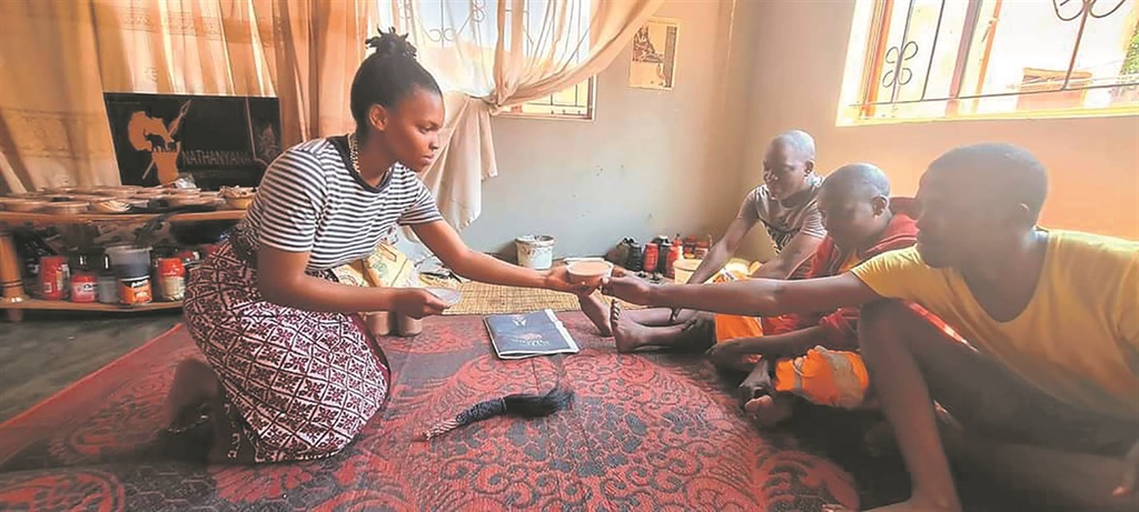 Sangoma Nathalia Masubelele uses herbs to cure drug addiction.