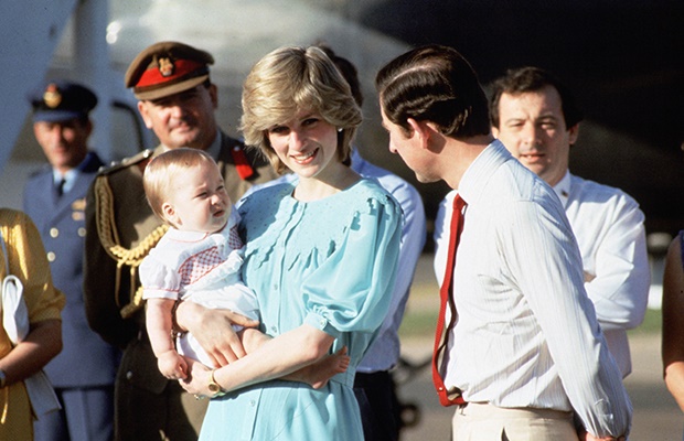 Prince William, Princess Diana and Prince Charles 