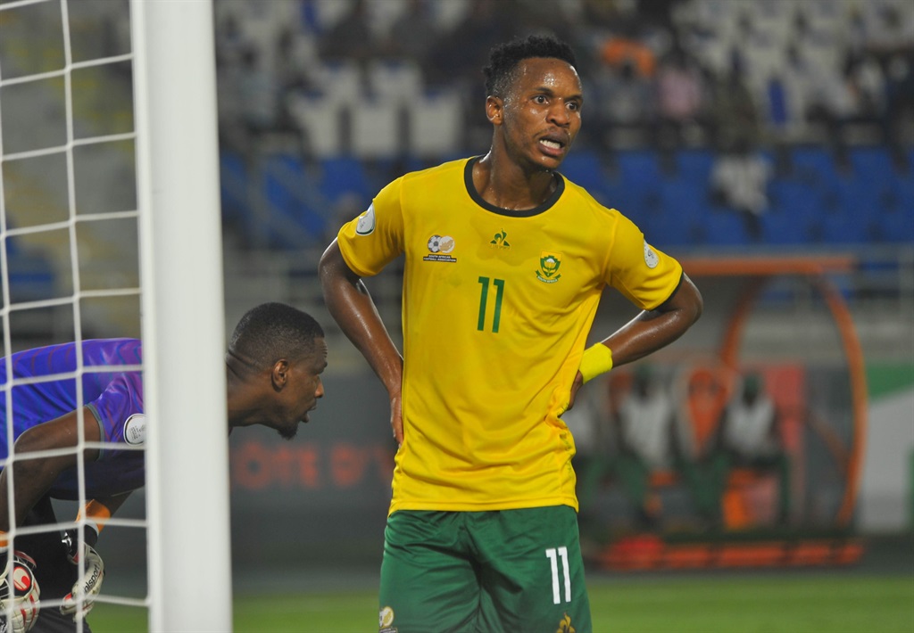 Themba Zwane of South Africa during the TotalEnergies CAF Africa Cup of Nations match between South Africa and Namibia at Stade Amadou Gon Coulibaly on 21 January 2024 in Korhogo, Ivory Coast. 