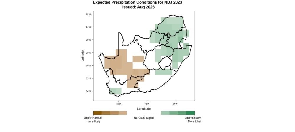 Below-normal rainfall is expected over the central