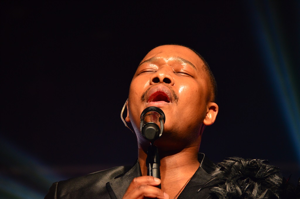 Langa Mavuso singing on the Mbira stage at the Joy of Jazz on Saturday. Photos by Phumla Makhubo