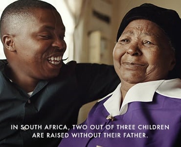 In South Africa, two out of three children are raised without their father. 