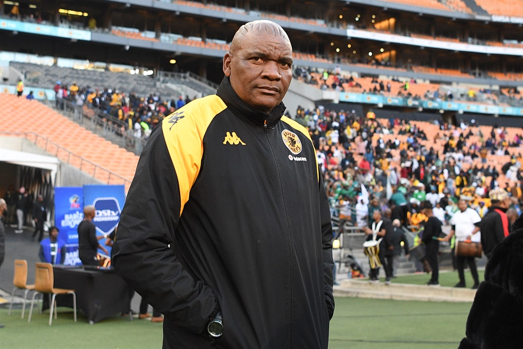  Kaizer Chiefs  coach Molefi Ntseki and players during the DStv Premiership match between Kaizer Chiefs and AmaZulu FC at FNB Stadium on August 26, 2023 in Johannesburg, South Africa. 