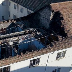 Part of the roof that collapsed at Stellenbosch University. (Supplied)