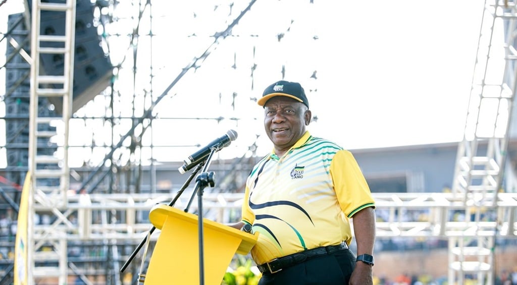ANC President Cyril Ramaphosa delivered the 2019 Manifesto Review in Dobsonville Stadium, Soweto on Sunday. 