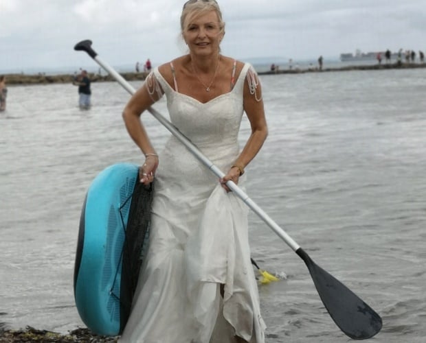 Dawn Winfield-Hunt in her wedding dress. (Photo: C