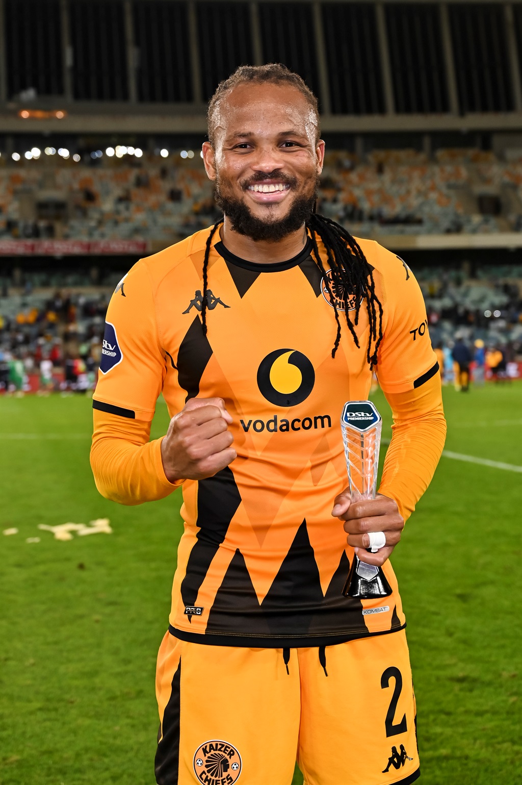 DURBAN, SOUTH AFRICA - SEPTEMBER 27: Edmilson Dove of Kaizer Chiefs, man of the match during the DStv Premiership match between Kaizer Chiefs and Sekhukhune United at Moses Mabhida Stadium on September 27, 2023 in Durban, South Africa. (Photo by Darren Stewart/Gallo Images)