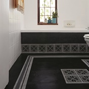 Renew your bathroom floor with a striking stencil pattern 