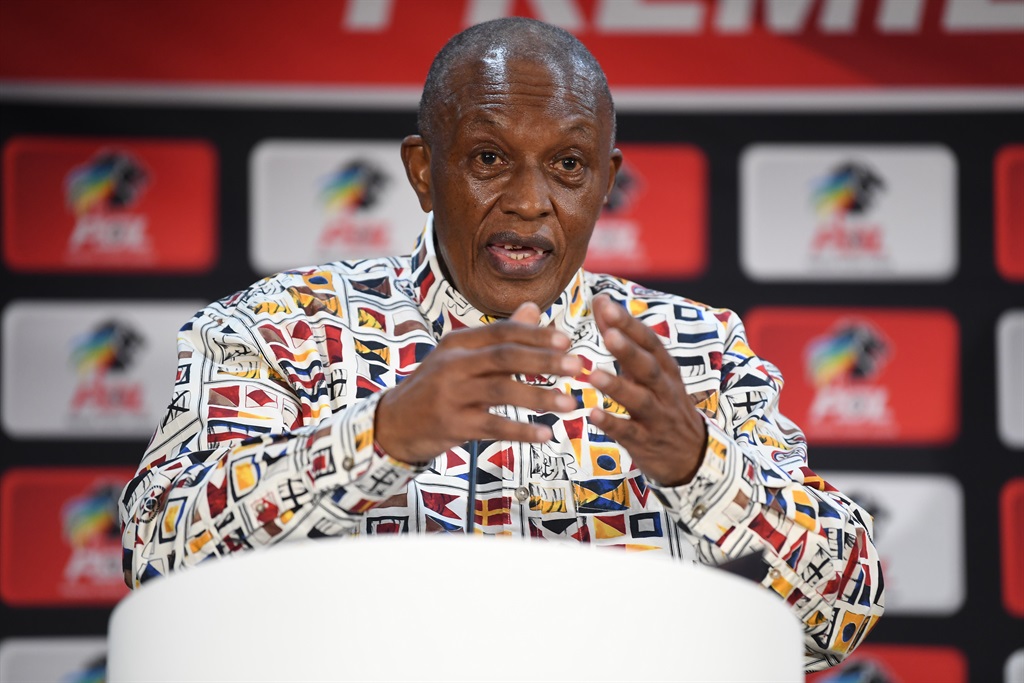 JOHANNESBURG, SOUTH AFRICA - JULY 29: PSL Chairman Dr Irvin Khoza during the Premier Soccer League chairman press conference at PSL Headquarters on July 29, 2022 in Johannesburg, South Africa. (Photo by Lefty Shivambu/Gallo Images)