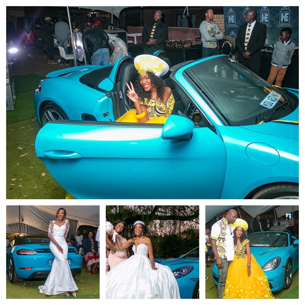 happy simelane, wedding, Porsche