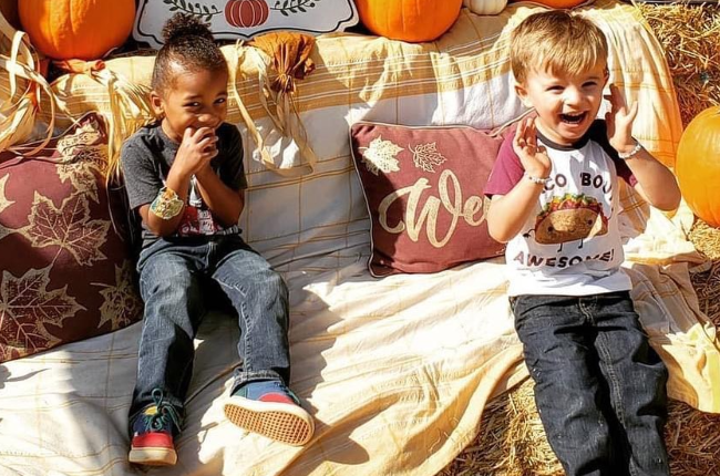 Legend and Caius during a playdate at a pumpkin patch  (Photo: Instagram)