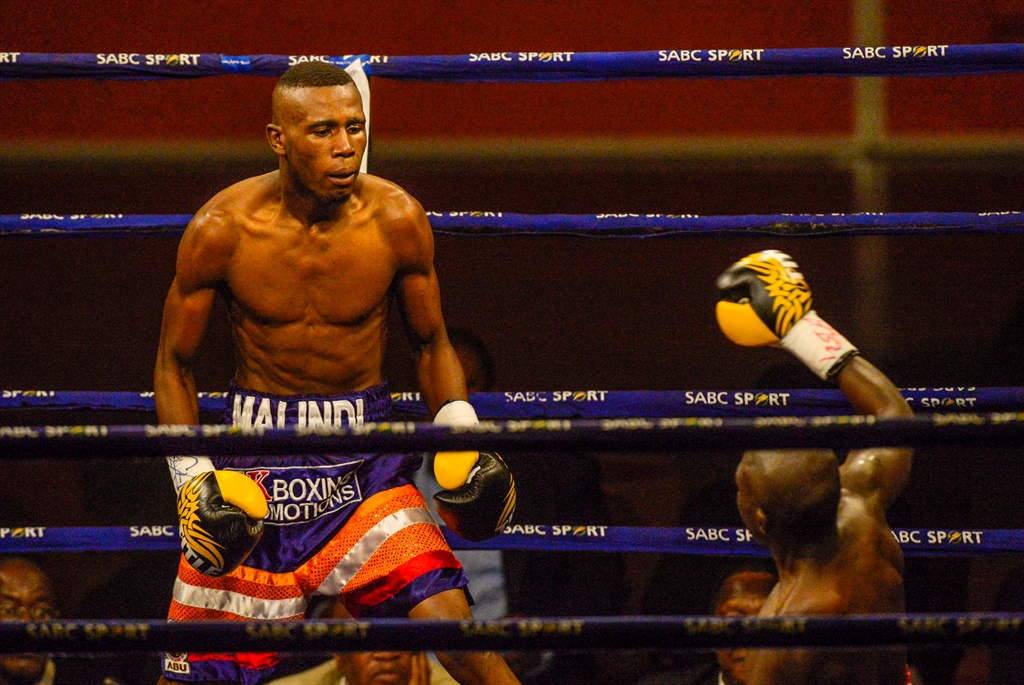 Alexander Gambinya fights against Ronald Malindi in the Bantamweight division which Ronald Malindi wins in round one by TKO during the Boxing from Wembley Arena on April 28, 2017 in Johannesburg, South Africa. (Photo by Sydney Seshibedi/Gallo Images)