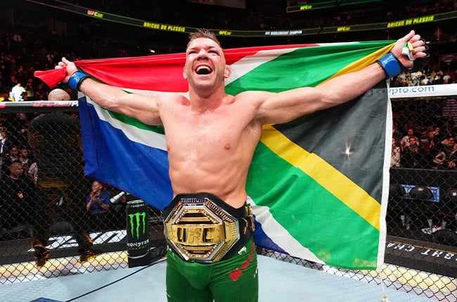 Dricus du Plessis, having successfully captured the UFC Middleweight championship at UFC 297 (Jeff Bottari/Getty)