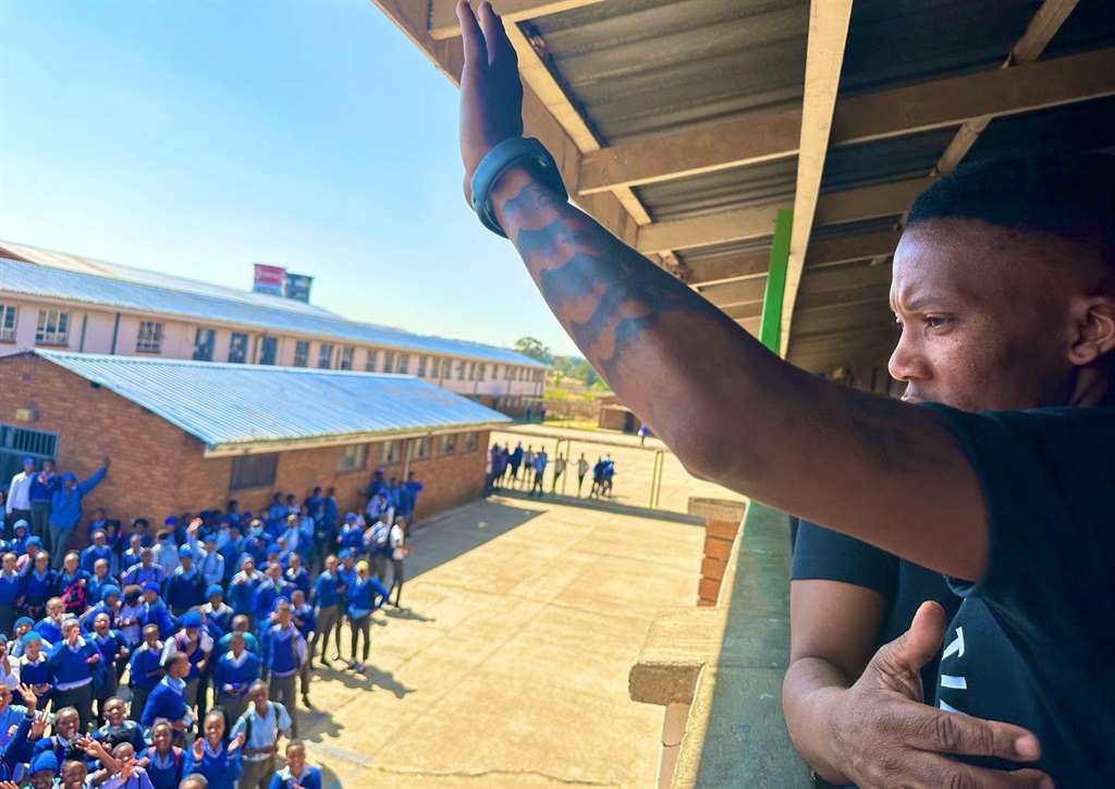 Bafana Bafana stopped by at a high school in Sowet
