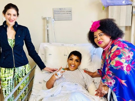 Dr Kajal Lutch, Nonku Williams and her mum Niniza Ngcobo after her surgery. Photo from Instagram