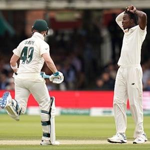 Steve Smith and Jofra Archer (Supplied)