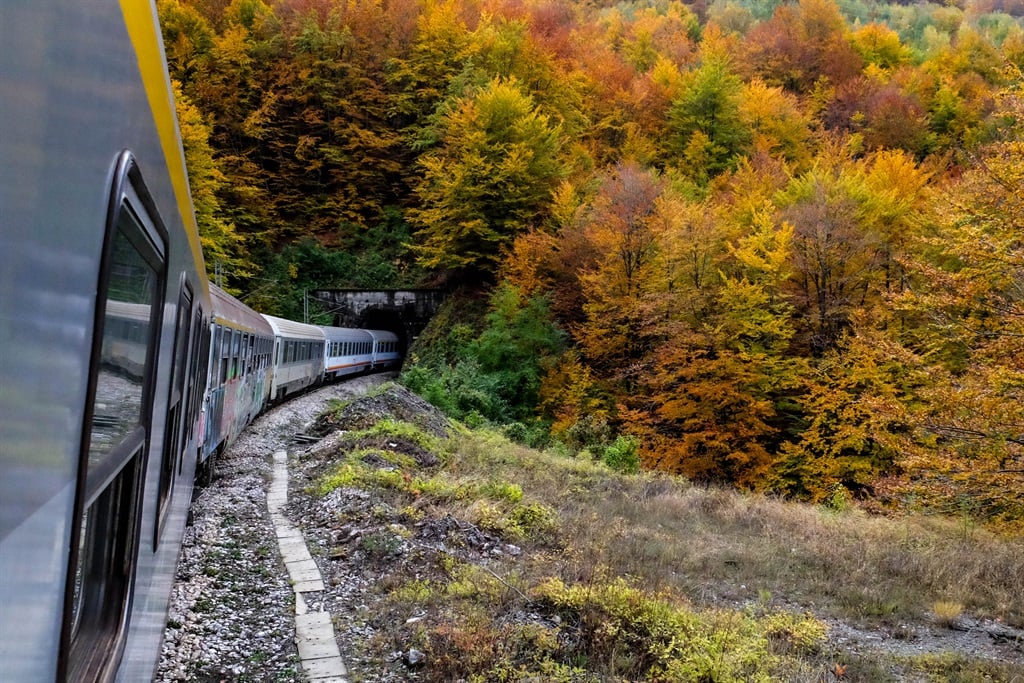 The train between Montenegro and Serbia has hundreds of tunnels and incredible autumn colours. Photo: Andrew Thompson