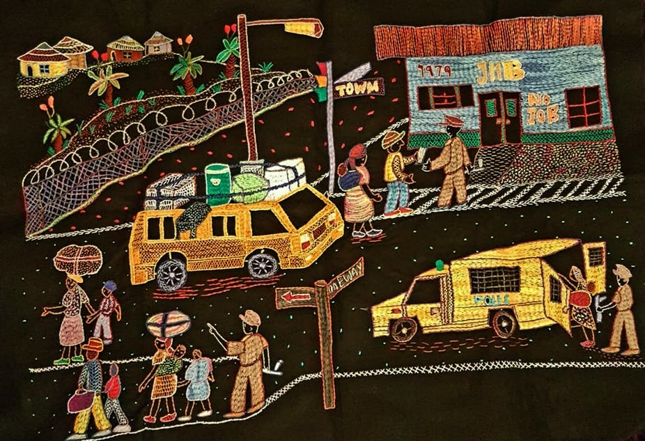 Embroidery by a woman who lived through traumas of apartheid. Photo: Puleng Segalo