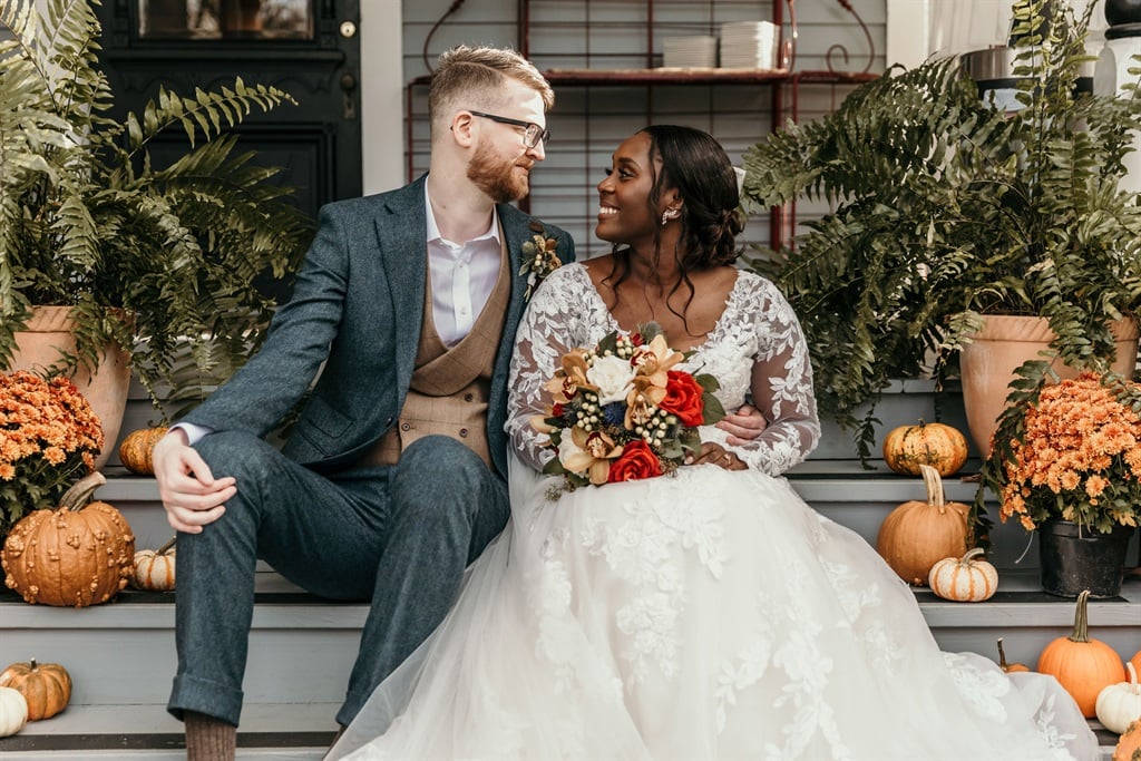 Joshua and Tiffany on their wedding day. Photo: CATERS NEWS/Magazine Features