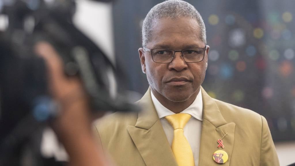 IFP president Velenkosini Fiki Hlabisa is seen during the swearing-in ceremony at the Good Hope Building of Parliament in Cape Town.