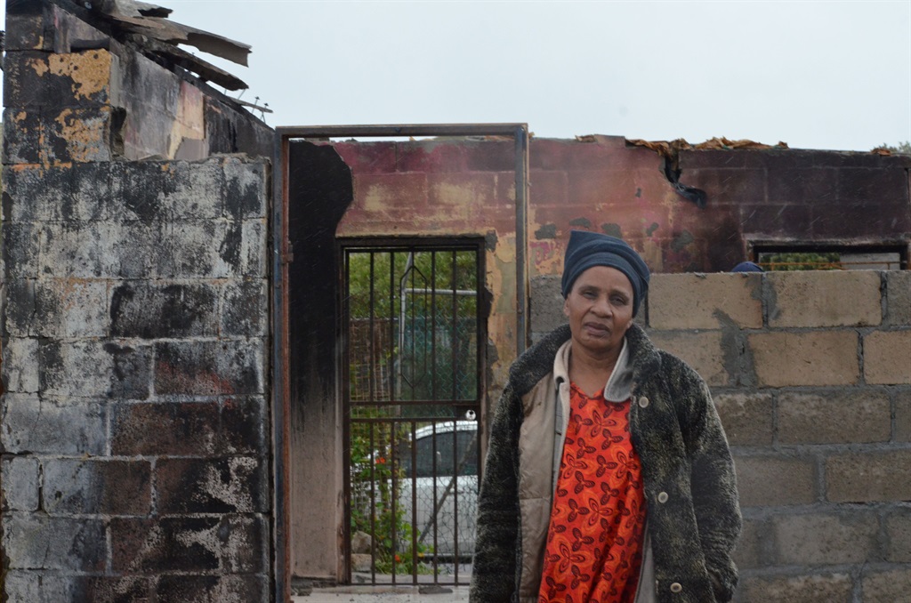 Nodekuthweni Mondleki said the fire has put her son's exams in jeopardy. Photos by Lulekwa Mbadamane