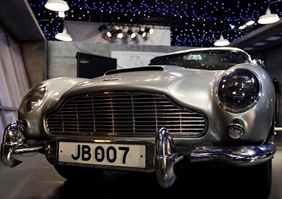 Q-CAR: A 1964 Aston Martin DB5 used in two James Bond films was sold for 2.9 million pounds at a London auction.